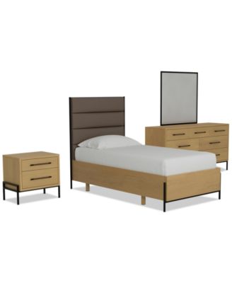 Linstead 3-Pc. Twin Upholstered Set (Bed, Dresser & Nightstand), Created for Macy's