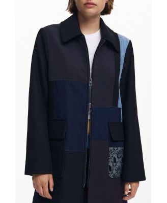 Women's Straight patchwork coat