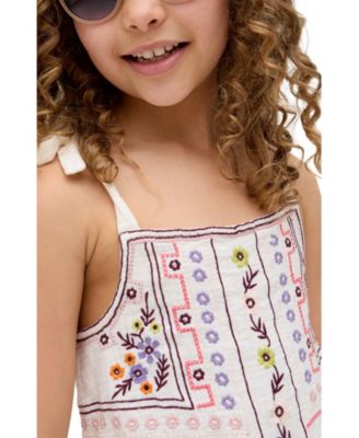 Sailor Necktie All Over Embroidered Romper