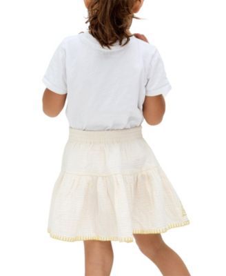 Little Girls Raffya Staranisse Tiered All Over Embroidered Skirt
