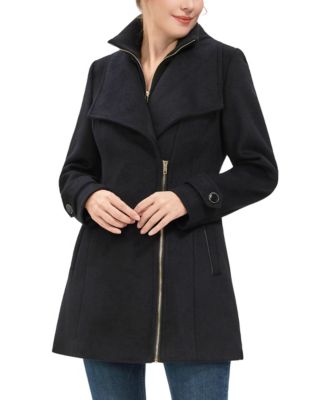 Women's Kinsley Wool Blend Zip Front Walking Coat