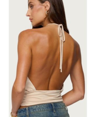 Women's Khalia Backless Cut Out Halter Top