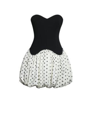 Women's Dahliana Polka Dot Bubble Hem Corset Mini Dress