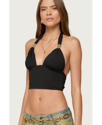 Women's Aiva Backless Plunge Neck Halter Top