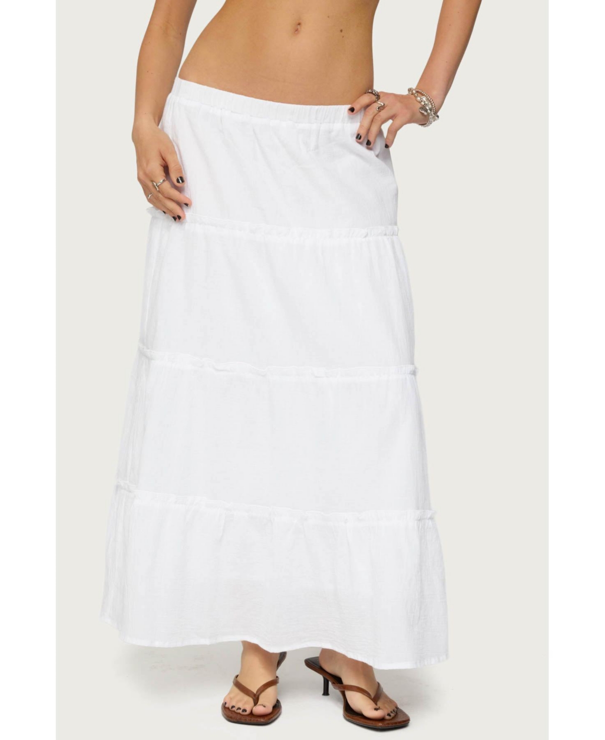 Women's Charlotte Tiered Maxi Skirt - White