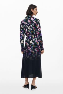 Women's Gradient floral shirt dress