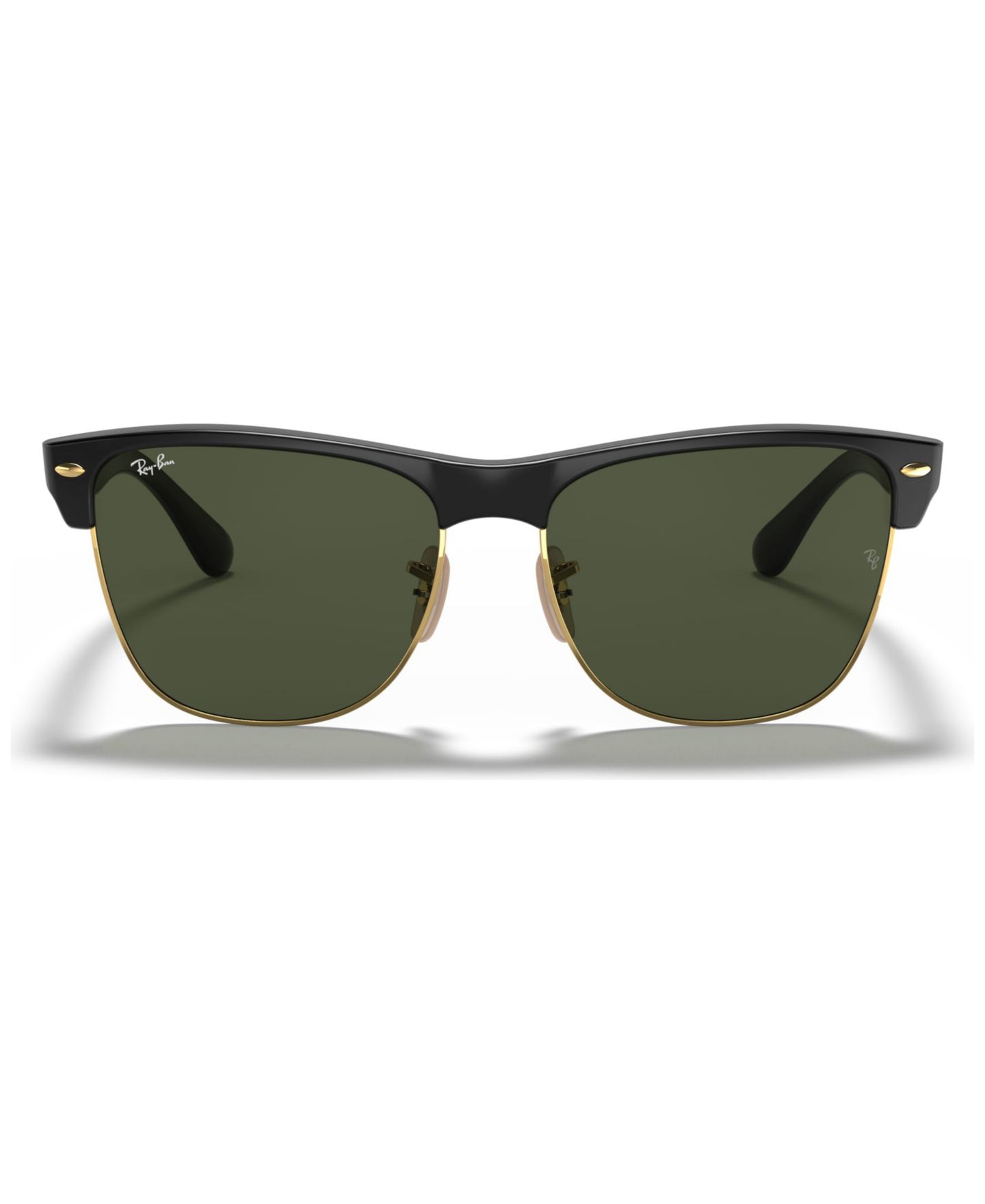 Солнцезащитные очки Ray-Ban Clubmaster Oversized RB4175, цвет: Чёрный блестящий / Зелёный — фото 1