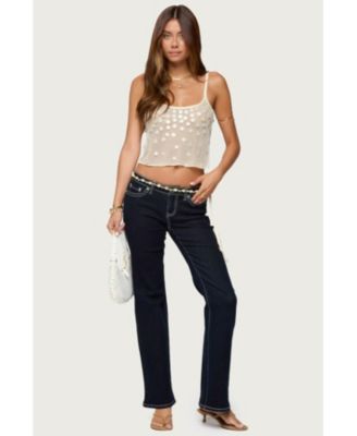 Women's Onya Iridescent Sheer Knit Top