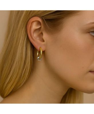 Signature Style Mixed Metal Two-Tone Earrings