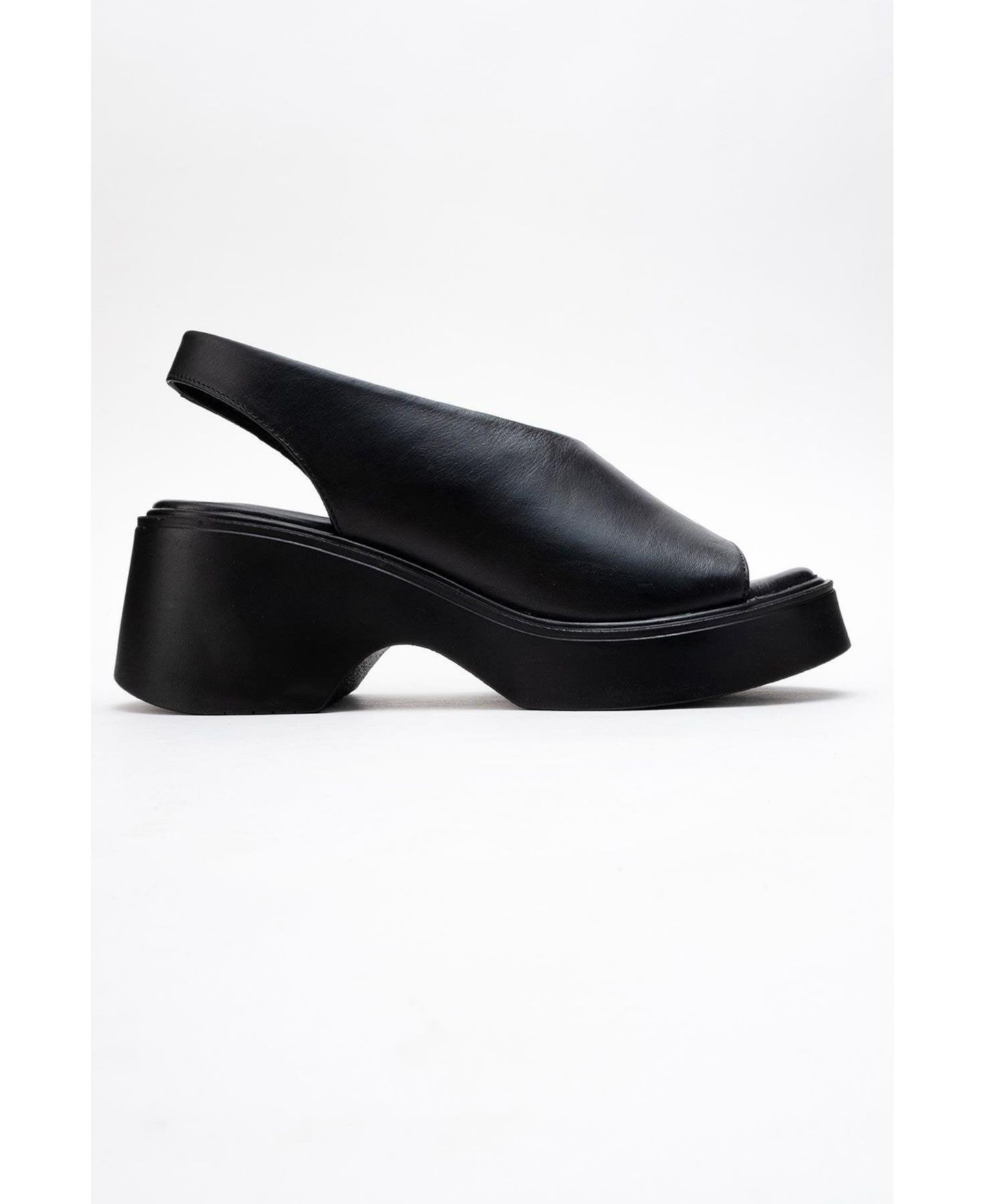 Женские сандалии Forever & Always Shoes ROY Leather Wedge Sandal (Women), цвет: Чёрный кожаный — фото 3