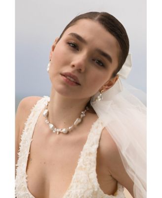 Natasha Freshwater Petal & Baroque Pearl Beaded Necklace