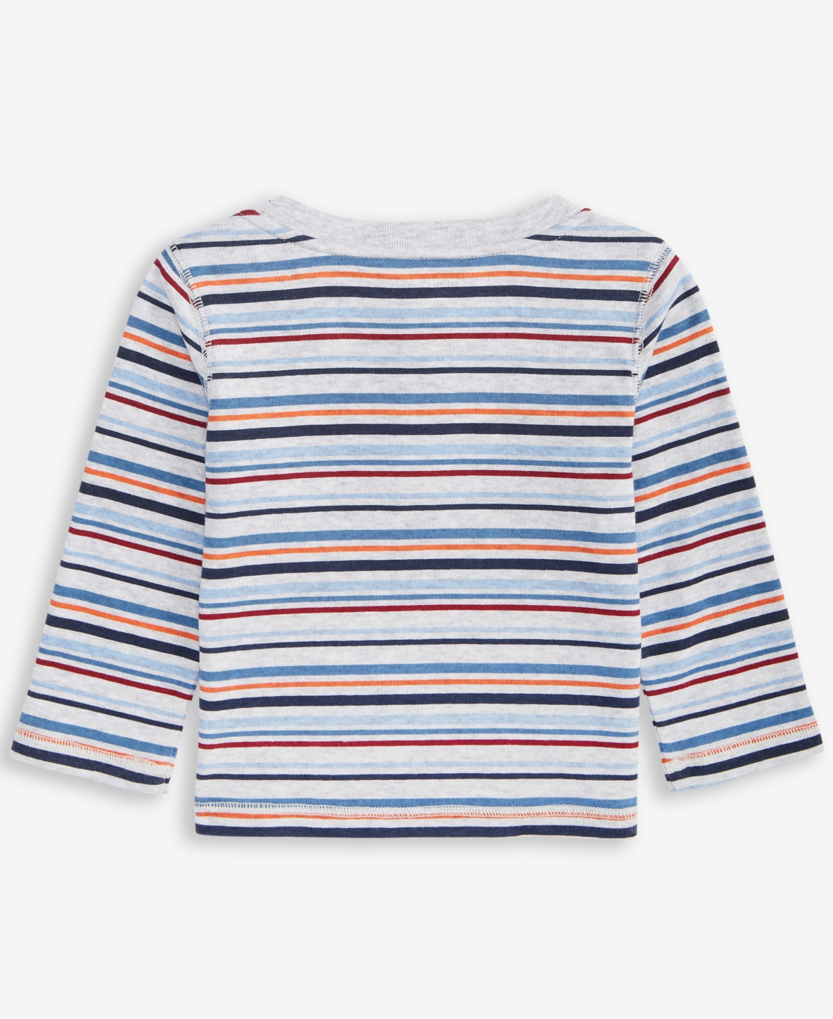 First Impressions Baby Boys Long-Sleeve Striped Henley T-Shirt, Exclusively at Macy's