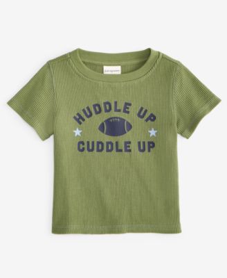First Impressions - Baby Boys Short-Sleeve Huddle Up Graphic Waffle T-Shirt