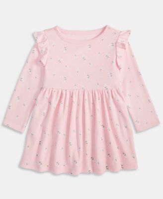 First Impressions - Baby Girls Long-Sleeve Ditsy-Floral-Print Dress