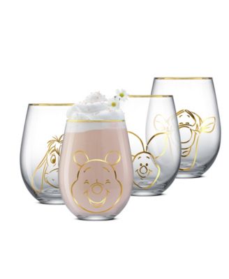 Pooh Spirits Hero Faces Stemless Drinking Glasses, Set of 4