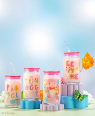Pooh and Friends Can Tumblers with Lids and Straws, Set of 4