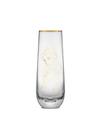Princess Sketch Art Stemless Flute Glasses, Set of 6