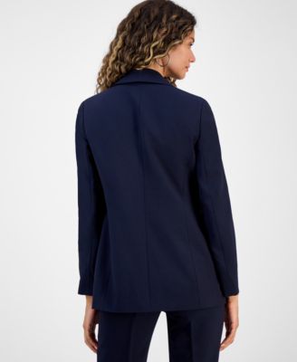 Women's Bi-Stretch Faux Double-Breasted Boyfriend Jacket, Created for Macy's
