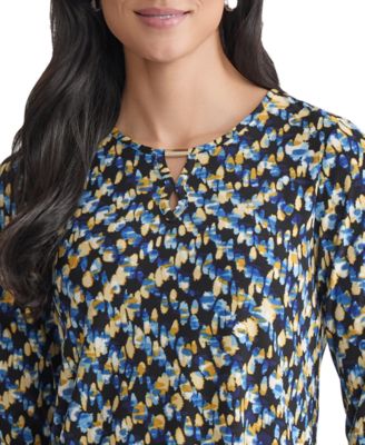 Petite Printed Keyhole Top