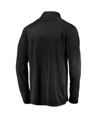 Men's Black Baltimore Ravens Striated Primary Logo Raglan Quarter-Zip Pullover Jacket