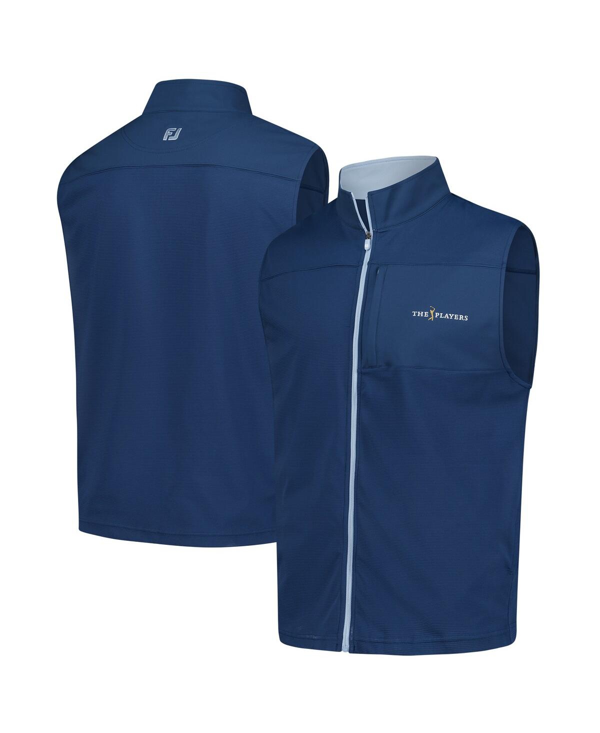 Footjoy Men's Navy The Players Ottoman Knit Full-zip Vest In Blue