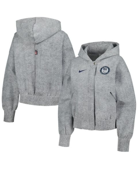 Женские худи Nike Women's Gray U.S. Paralympics 2024 Paralympics Media Day Oversized Cropped Performance Full-Zip Jacket