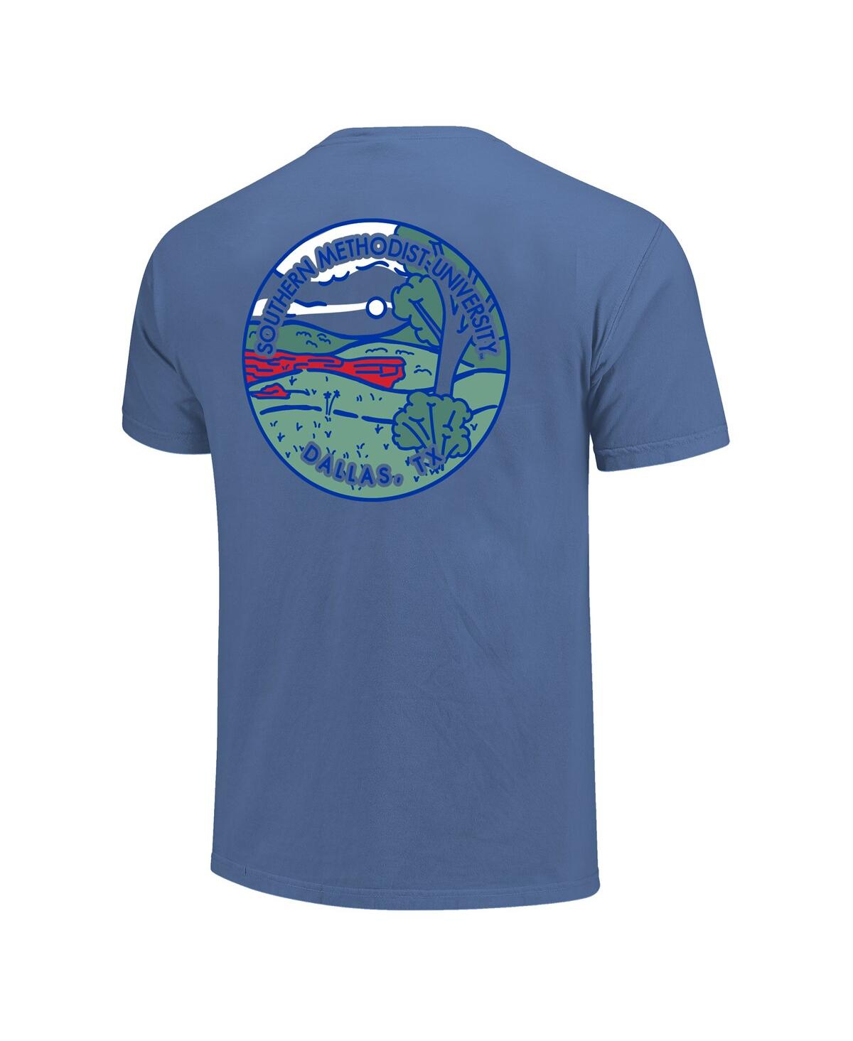 Image One Men's And Women's Royal Smu Mustangs Scenic Comfort Colors T-shirt In Blue