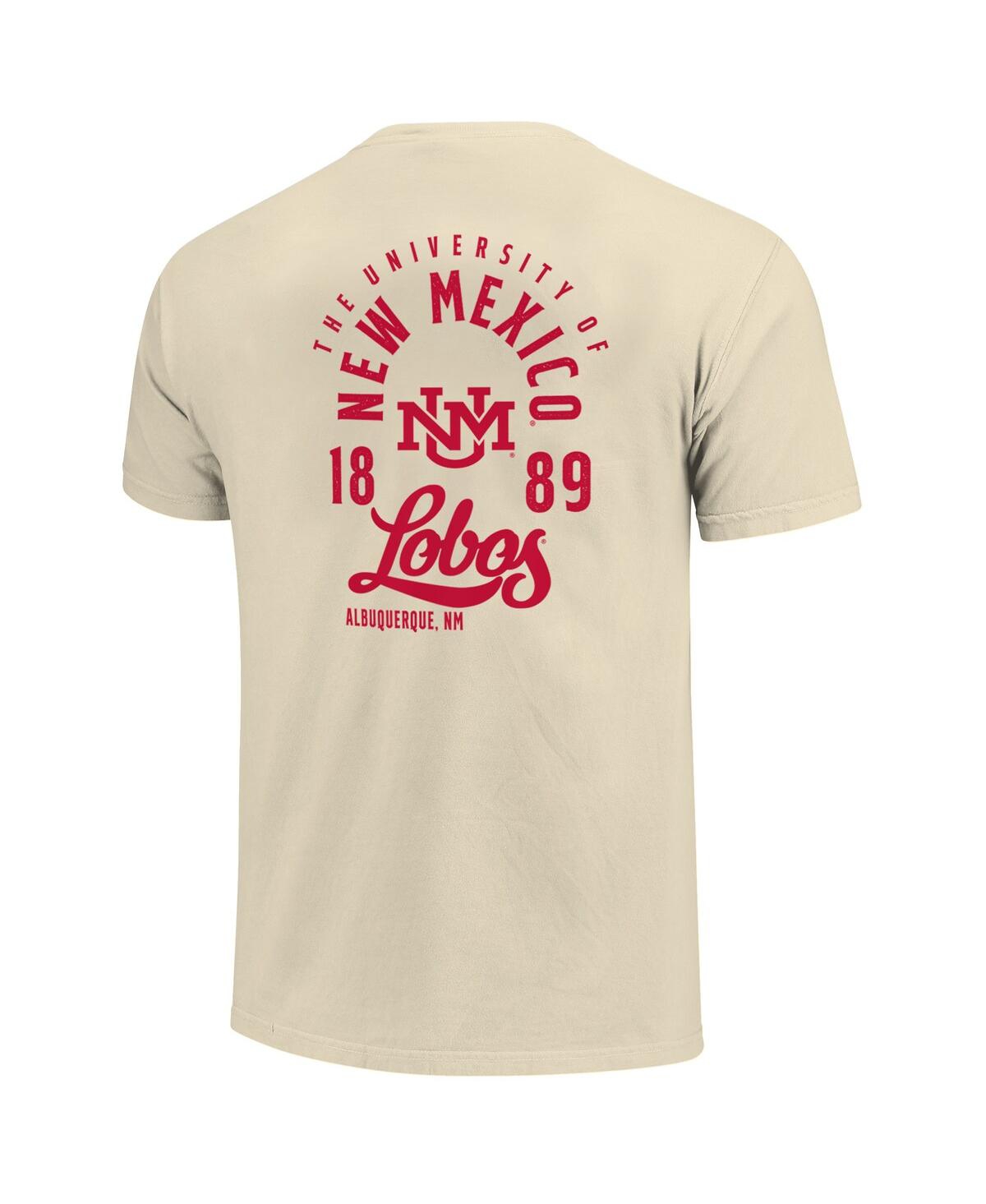 Image One Men's Cream New Mexico Lobos Comfort Colors Mascot Overlay T-shirt In Neutral