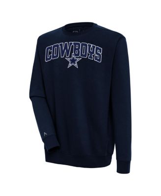 Antigua - Men's Navy Dallas Cowboys Victory Chenille Pullover Sweatshirt