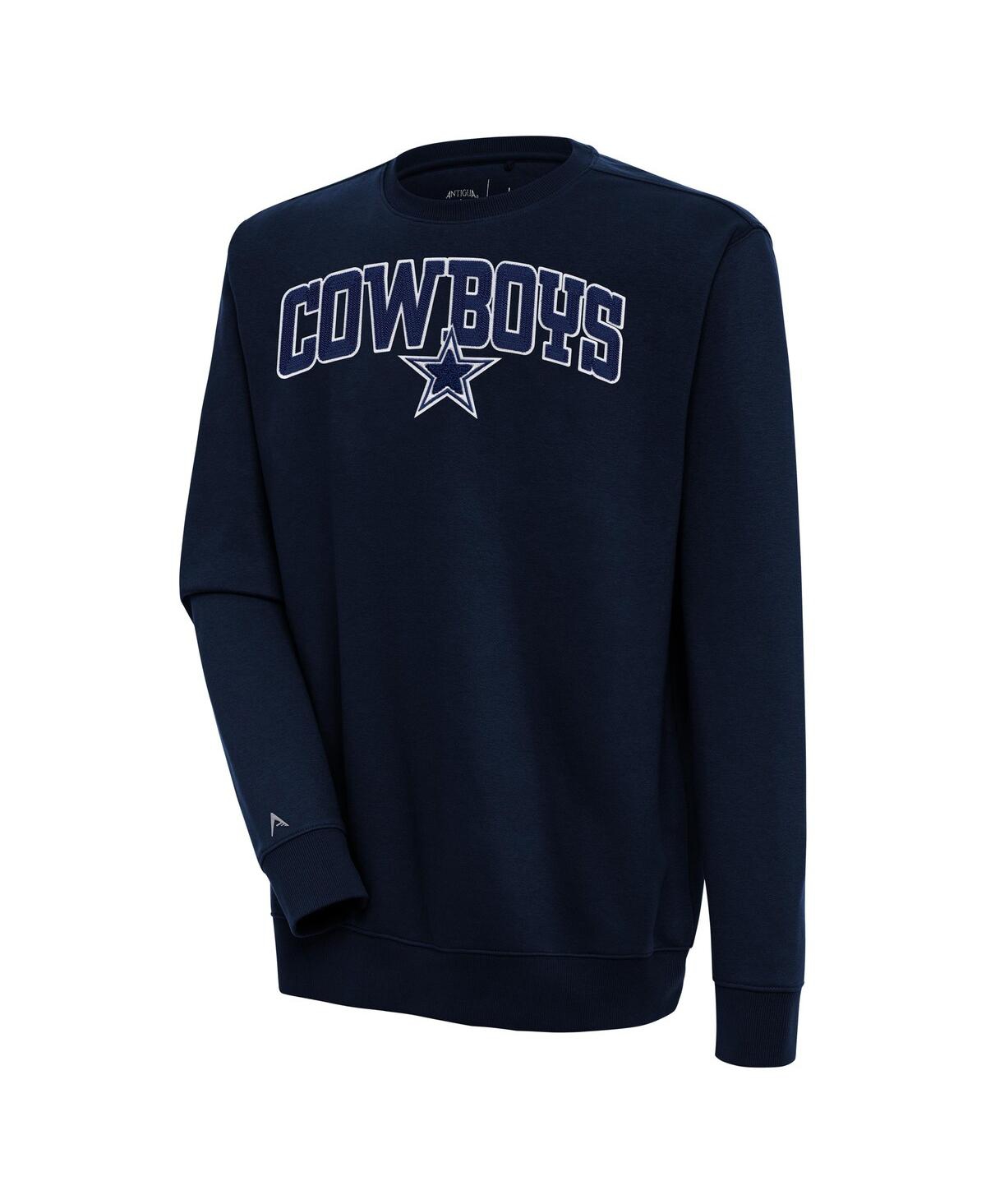 Men's Navy Dallas Cowboys Victory Chenille Pullover Sweatshirt - Navy