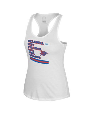 Women's White Oklahoma City Thunder 2025 NBA Finals Champions Oasis Racerback Tank Top