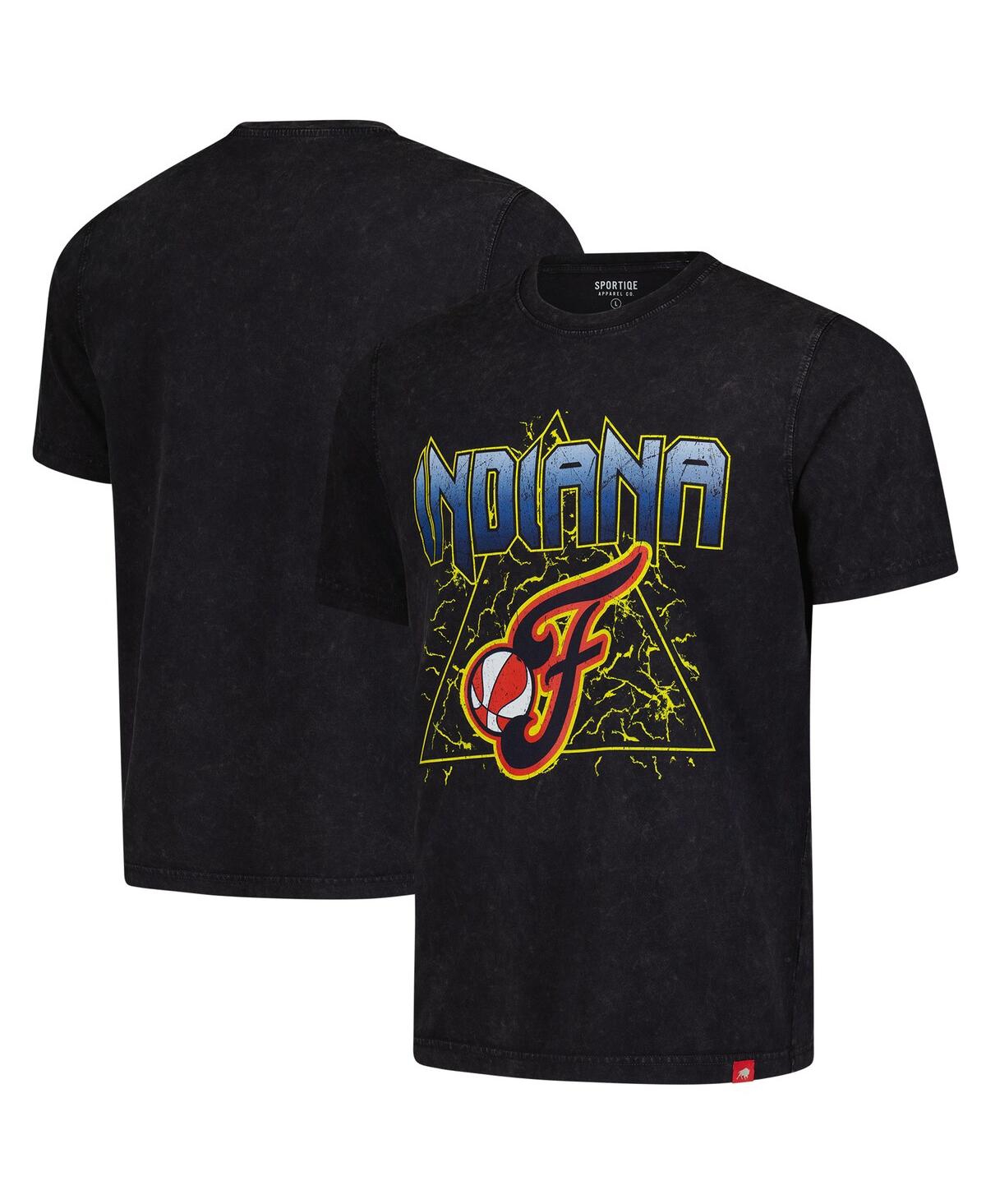 Men's and Women's Black Indiana Fever Rock Roll Collection Angus Mineral Wash T-Shirt - Black