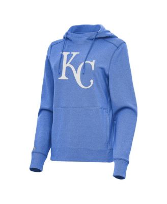 Antigua - Women's Heather Light Blue Kansas City Royals Justice Pullover Hoodie