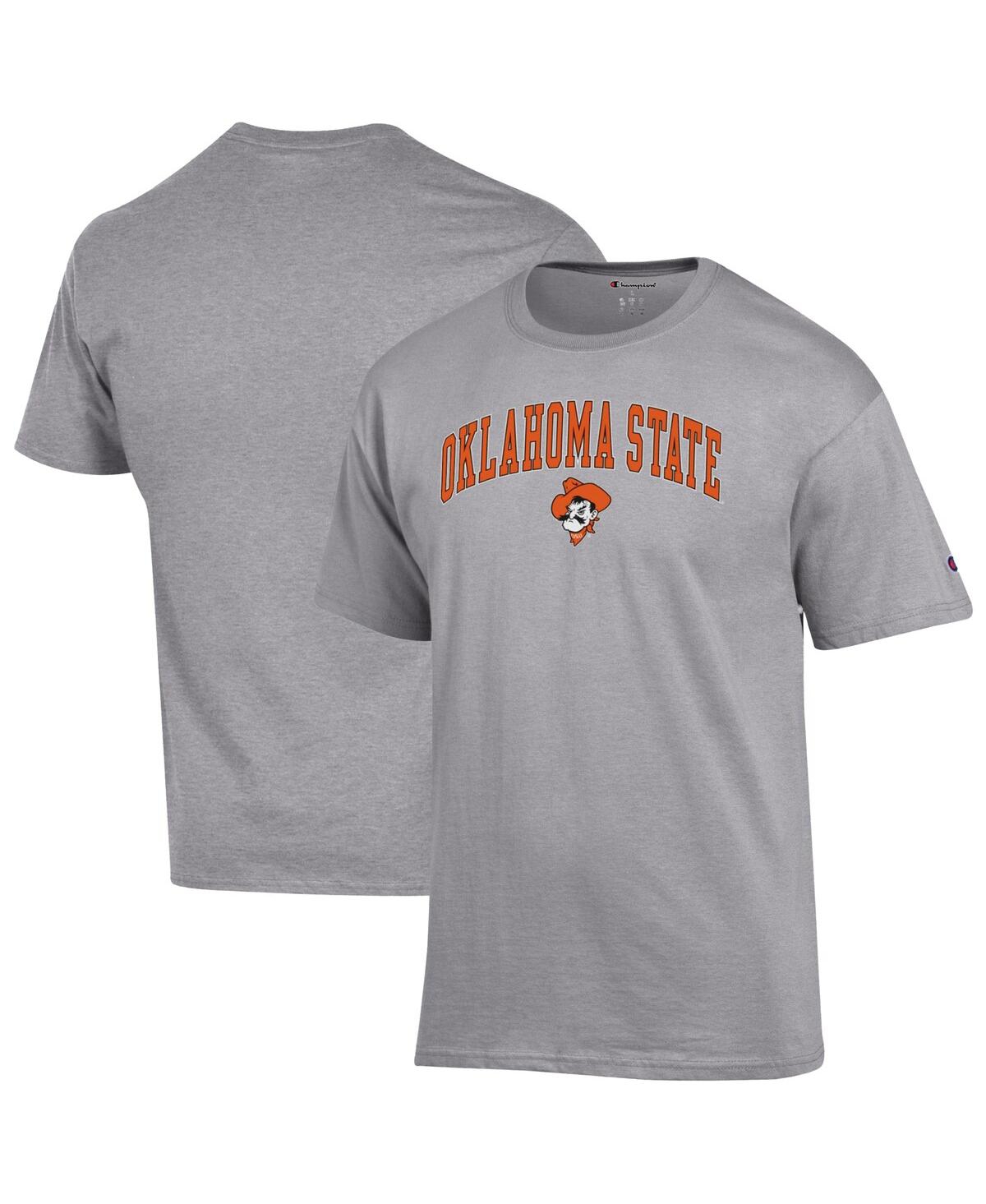 Men's Heather Gray Oklahoma State Cowboys Arch Over Logo T-Shirt - Heather Gray