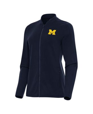 Antigua - Women's Navy Michigan Wolverines Continual Full-Zip Jacket