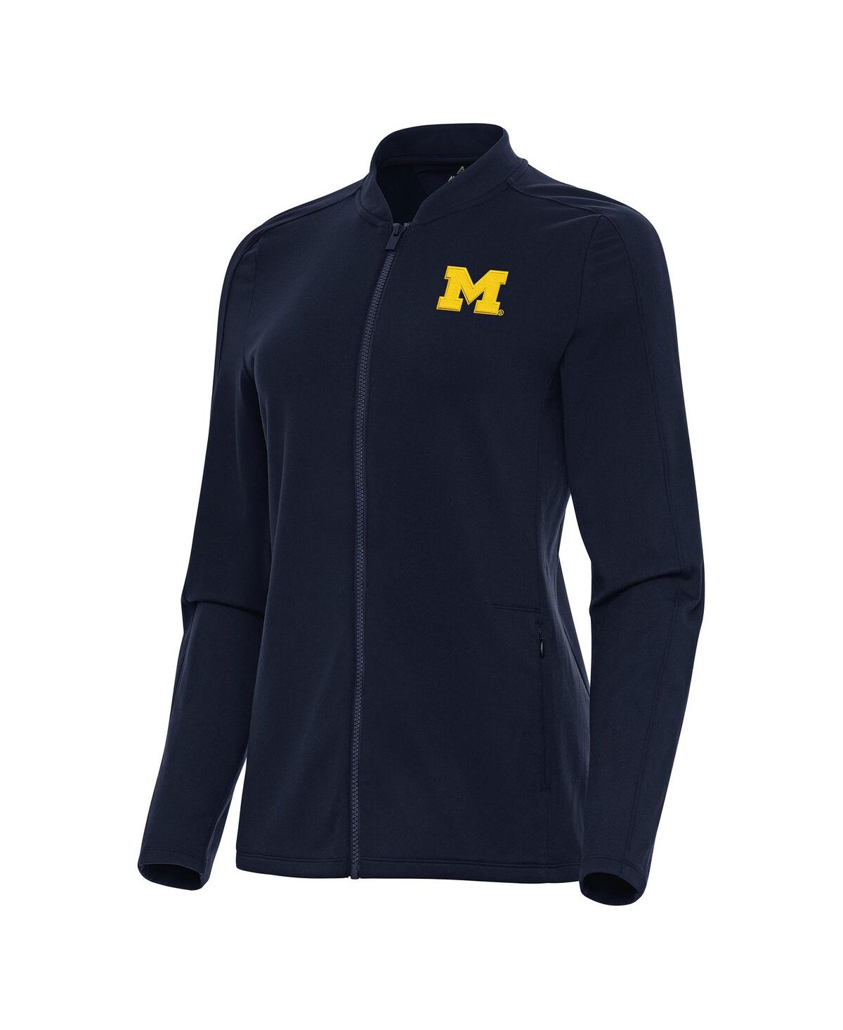 Women's Navy Michigan Wolverines Continual Full-Zip Jacket - Navy