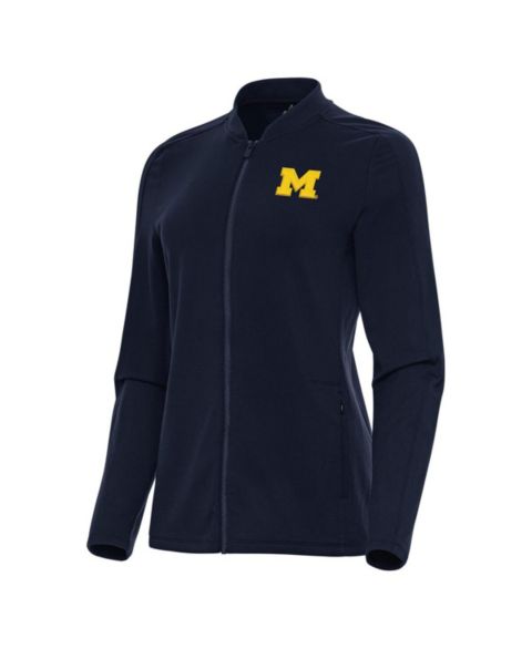Женские куртки Antigua Women's Navy Michigan Wolverines Continual Full-Zip Jacket