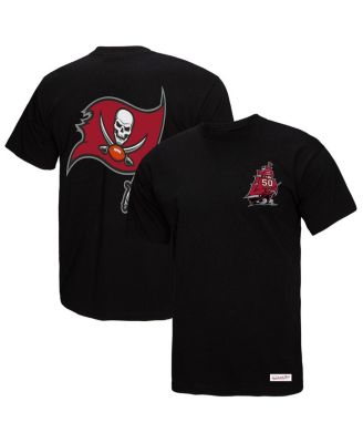 Mitchell & Ness - Men's Black Tampa Bay Buccaneers 50th Anniversary Ship Sword T-Shirt