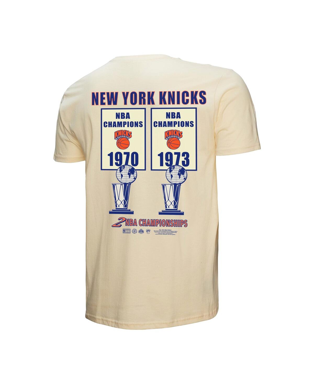 Mitchell & Ness Cream New York Knicks Hardwood Classics Champions Vintage T-shirt In White