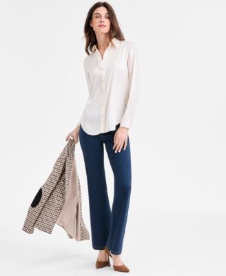 Women's Collared Long Sleeve Top