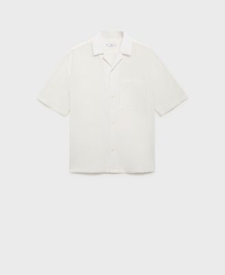 Men's Wrinkled-Effect Pinstripe Shirt