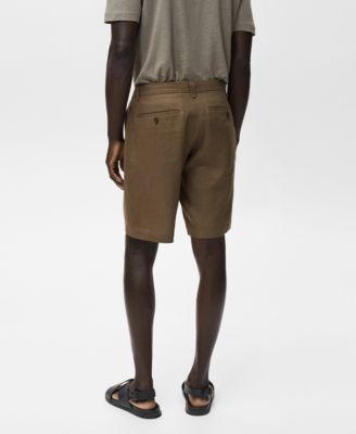 Men's Slim-Fit Linen Bermuda Shorts