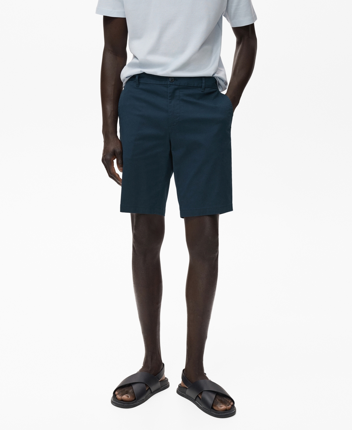 Men's Straight Cotton 10" Bermuda Shorts - Dark Navy