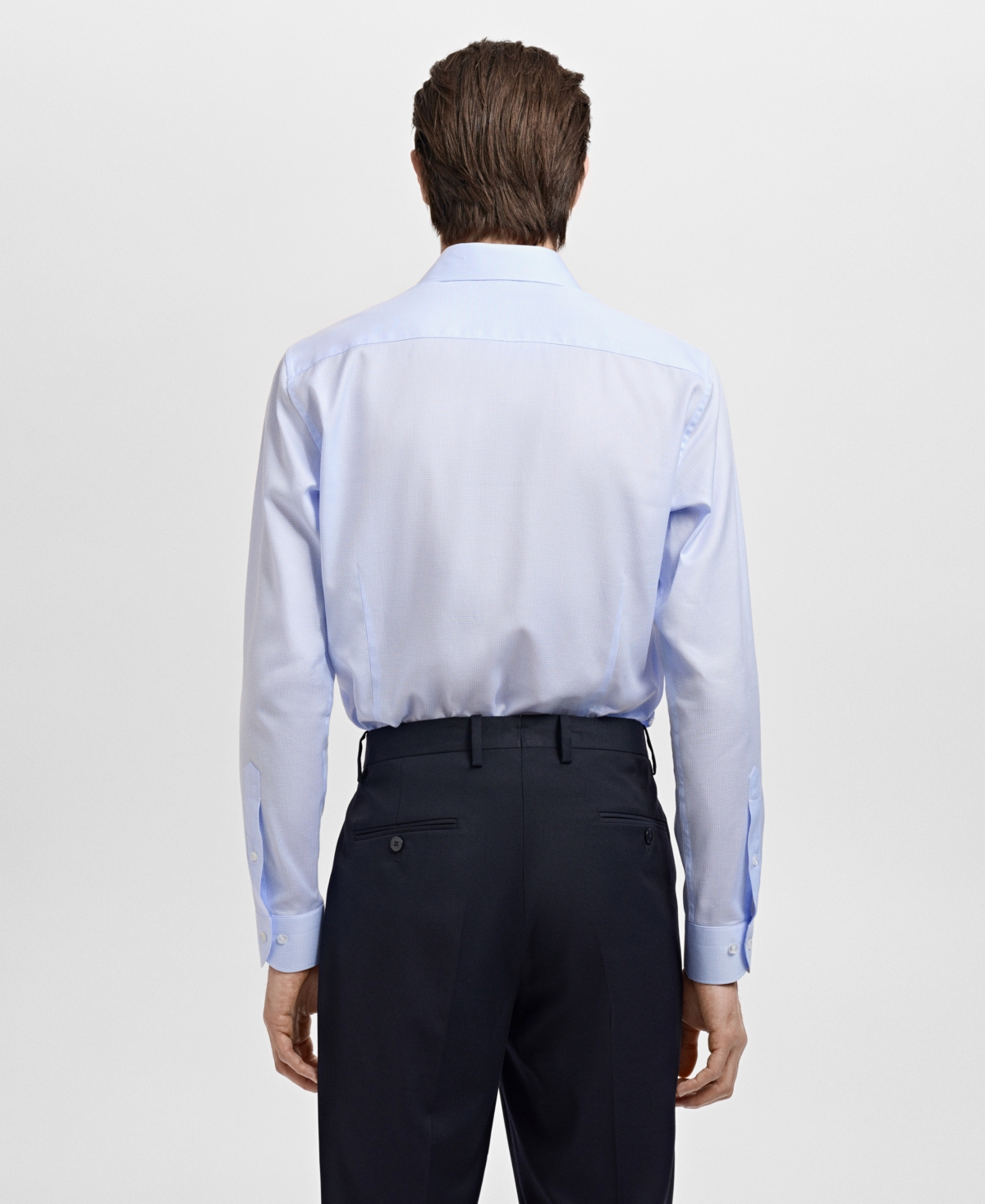 Mango Slim Fit Stripe Button-up Shirt With Contrast Collar In Blue