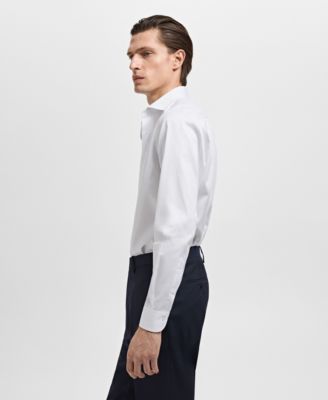 Men's Slim Fit Cotton Striped Dress Shirt