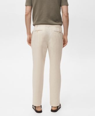 Men's Slim-Fit Drawstring Linen Pants