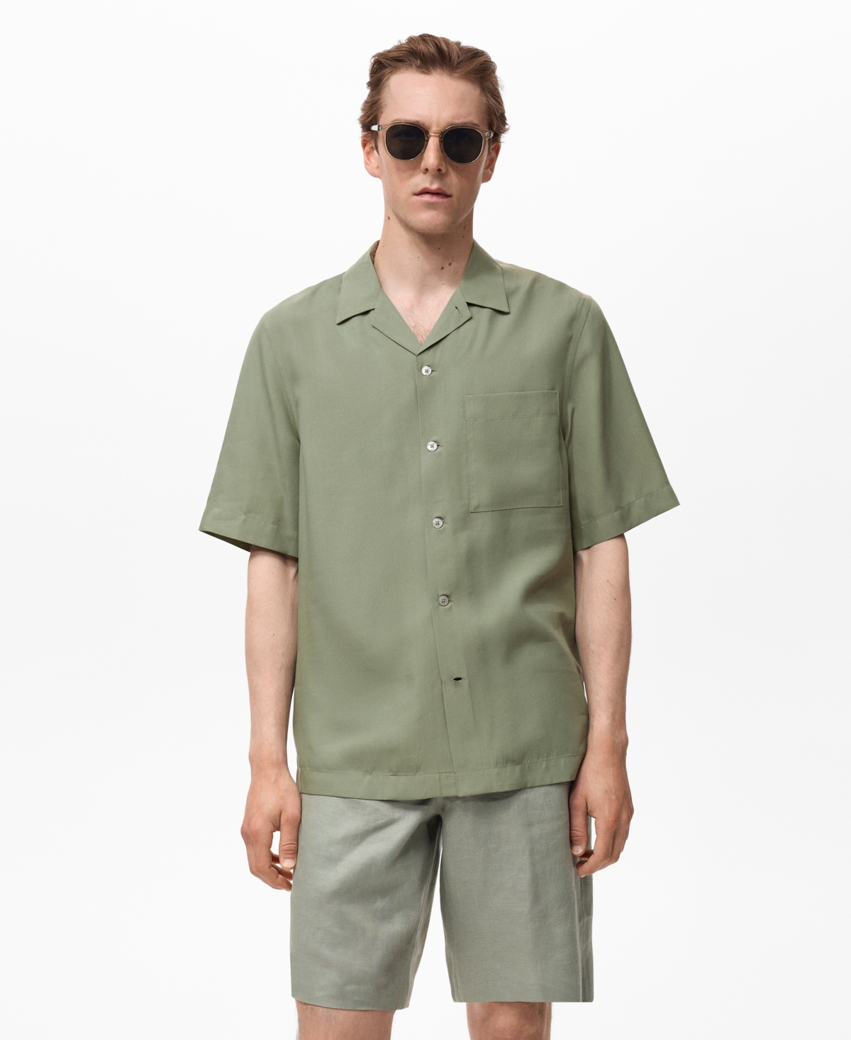 Men's Regular-Fit Lyocell Shirt - Mint Green