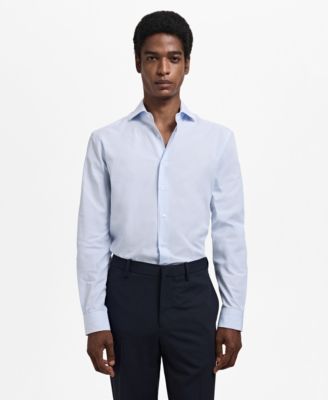 MANGO - Men's Slim Fit Thousand Striped Dress Shirt