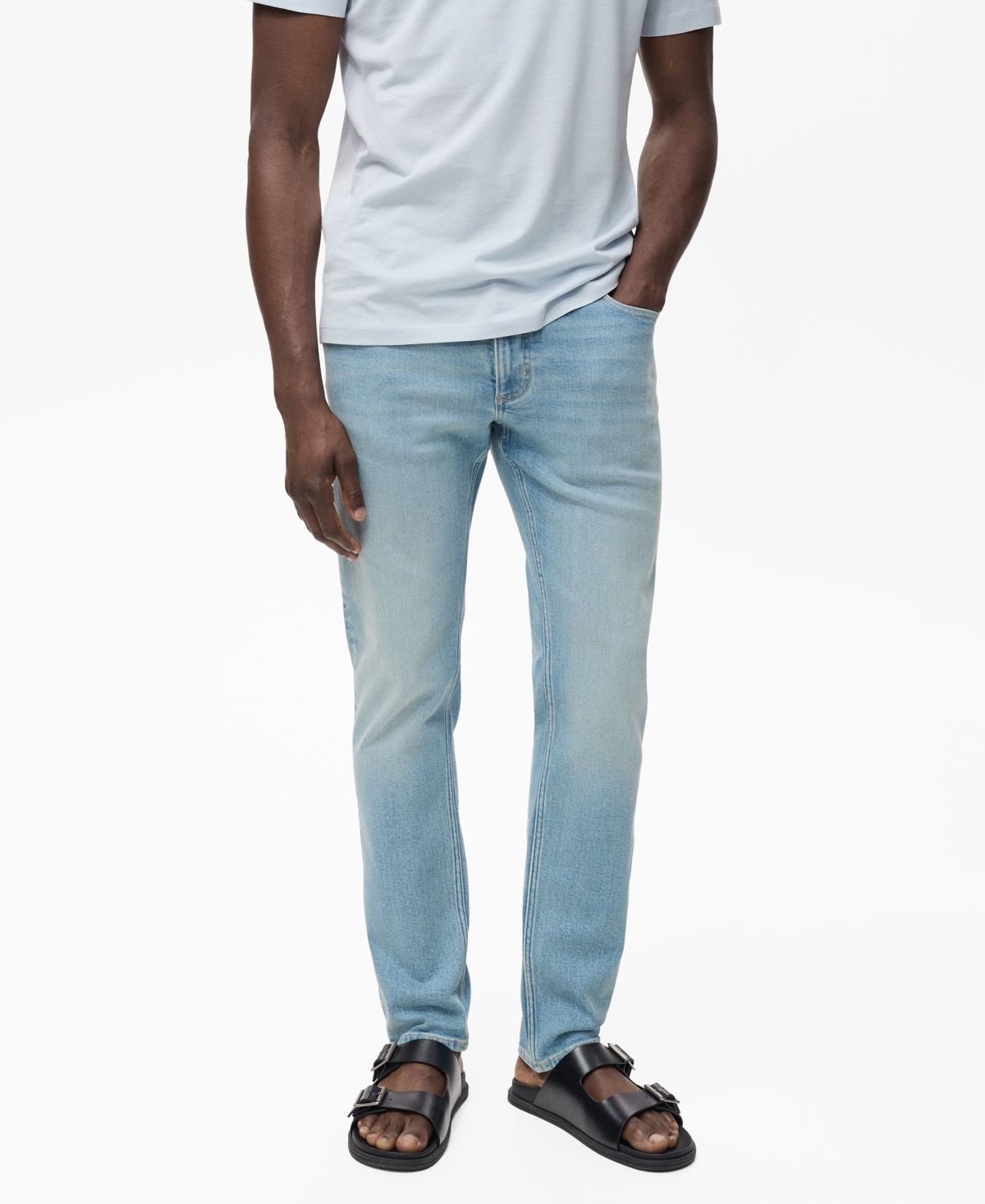 Мужские джинсы Jan Slim-Fit с эффектом потертости