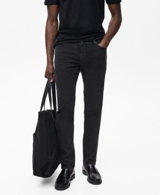 MANGO - Men's Slim Fit Black Jan Jeans